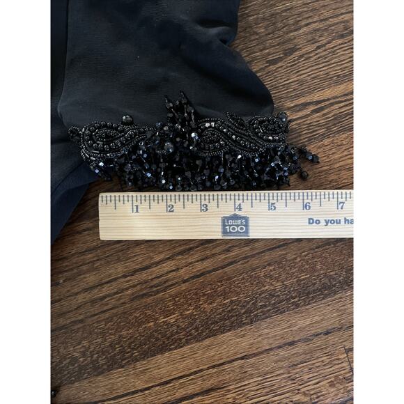 VTG Isabelle Allard Statement Strapless Beaded Black Dress Sz 42 France Pockets - Picture 7 of 12